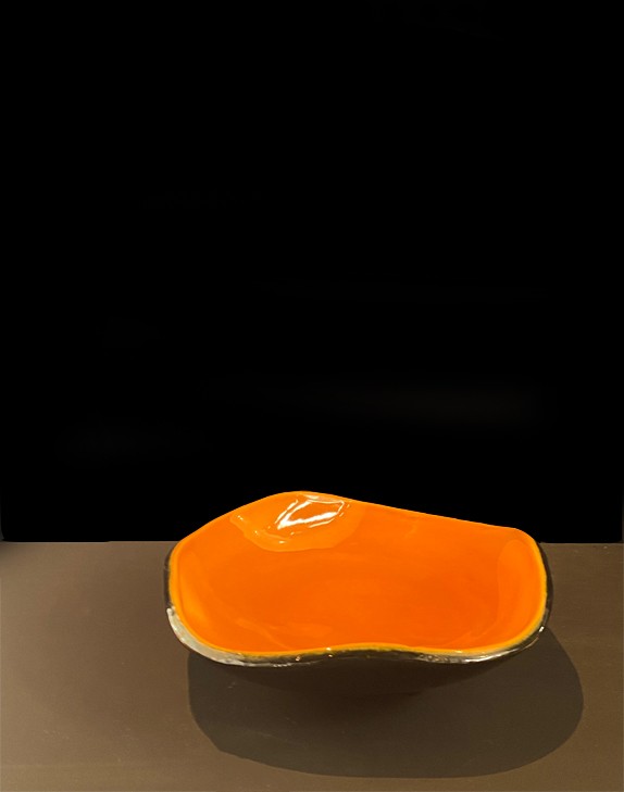 Plat orange céramique