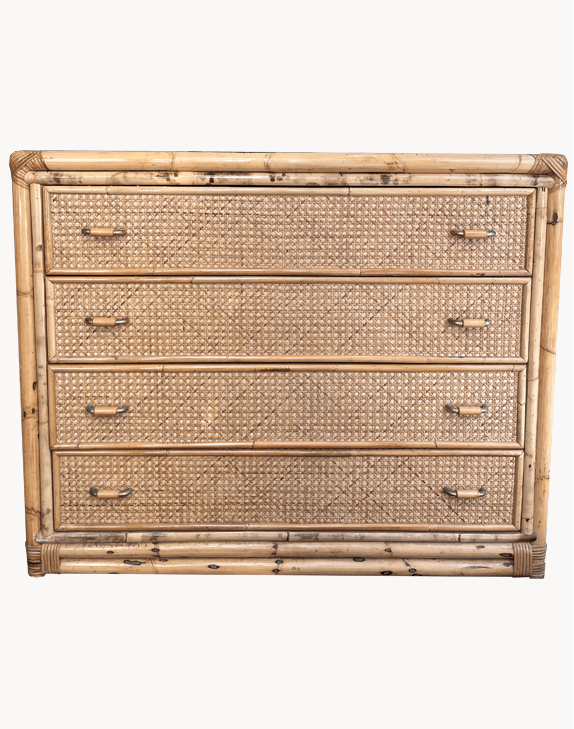 Commode en bambou et rotin