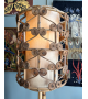 Lampadaire tripode en bambou et rotin