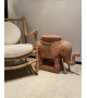 Table basse éléphant en rotin