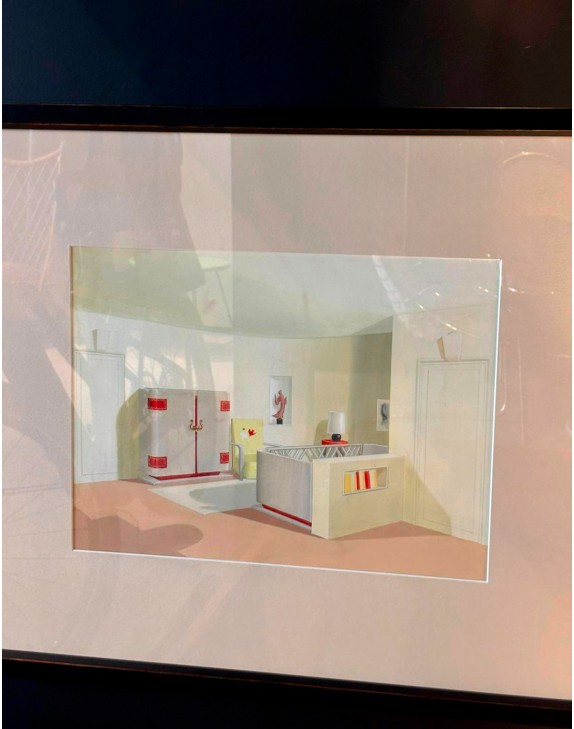 Gouache d'agence d’architecture des années 40