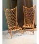 Paire de chaises basses en rotin