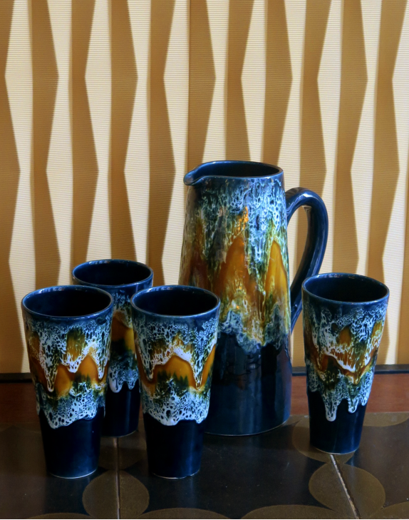 Carafe et verres en céramique